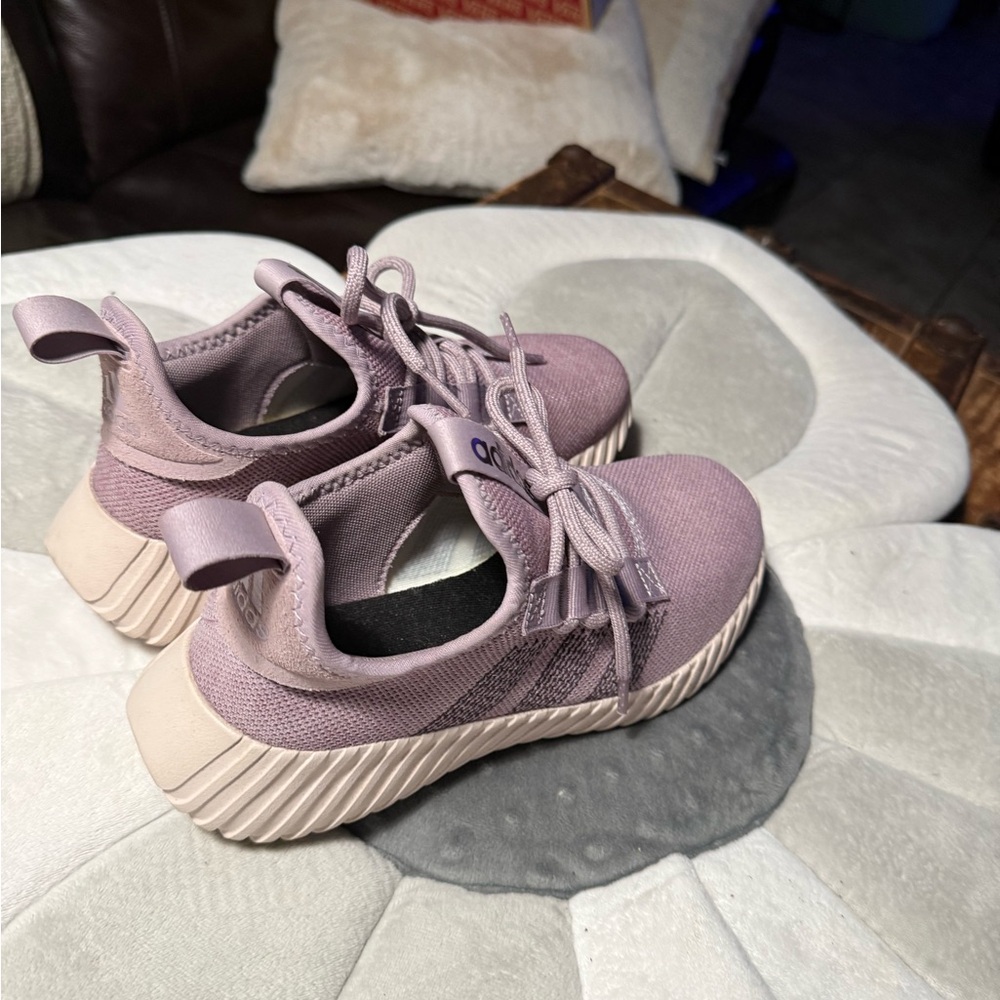 adidas Lavender Knit Lace-Up Sneakers - Picture 3 of 3